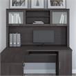 Pemberly Row Modern 60W Desk Hutch in Storm Gray - Engineered Wood