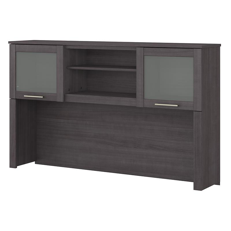 Pemberly Row Modern 60W Desk Hutch in Storm Gray - Engineered Wood