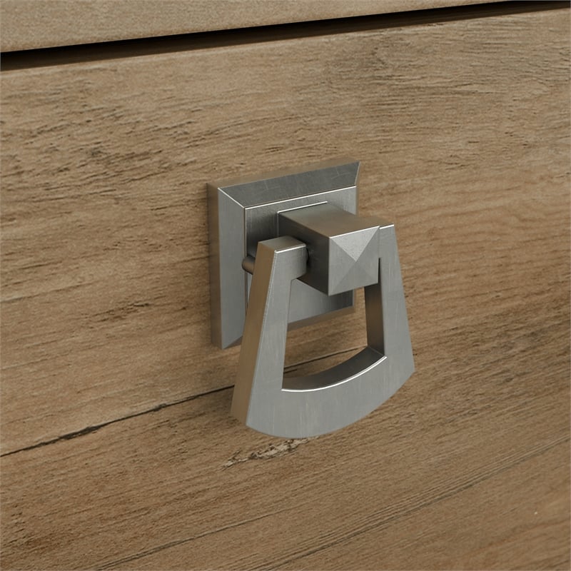 Pemberly Row Engineered Wood L Shaped Desk with Hutch & Storage - Reclaimed Pine