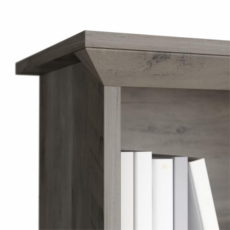 Pemberly Row 60W Hutch for L Shaped Desk in Driftwood Gray - Engineered Wood