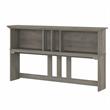 Pemberly Row 60W Hutch for L Shaped Desk in Driftwood Gray - Engineered Wood