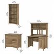 Pemberly Row Desk with Hutch and Storage in Reclaimed Pine - Engineered Wood