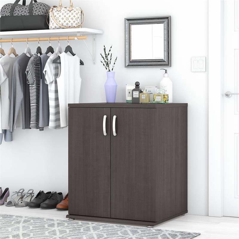 Pemberly Row Closet Organizer with Doors in Storm Gray - Engineered Wood