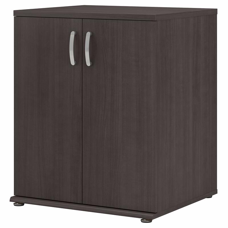Pemberly Row Closet Organizer with Doors in Storm Gray - Engineered Wood