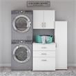 Pemberly Row 3 Piece Laundry Room Storage Set in White - Engineered Wood