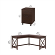 Pemberly Row 60W L Shaped Desk with 2 Drawer Lateral File Cabinet