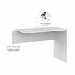 Pemberly Row Contemporary Desk Return in White - Engineered Wood