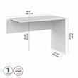 Pemberly Row Contemporary Desk Return in White - Engineered Wood