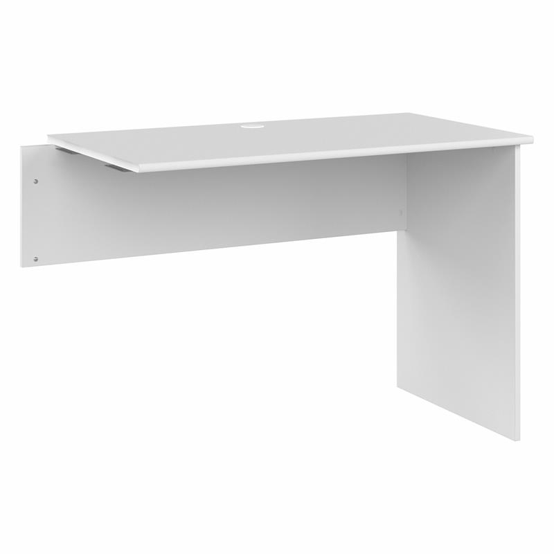 Pemberly Row Contemporary Desk Return in White - Engineered Wood