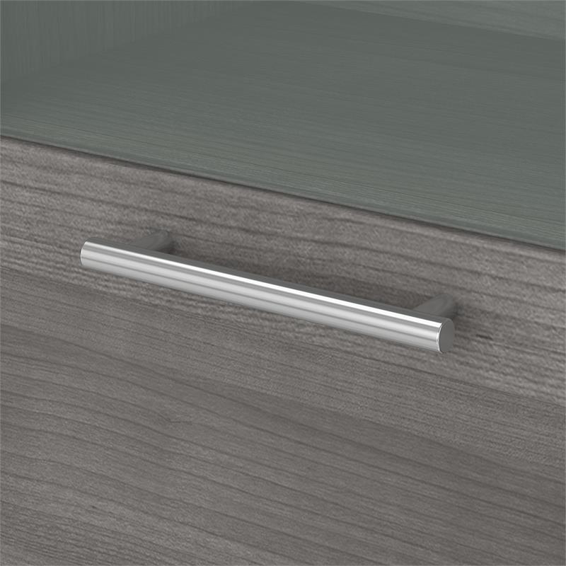 Pemberly Row 72W Desk Hutch in Platinum Gray - Engineered Wood