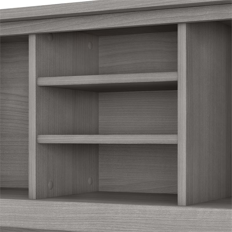 Pemberly Row 72W Desk Hutch in Platinum Gray - Engineered Wood