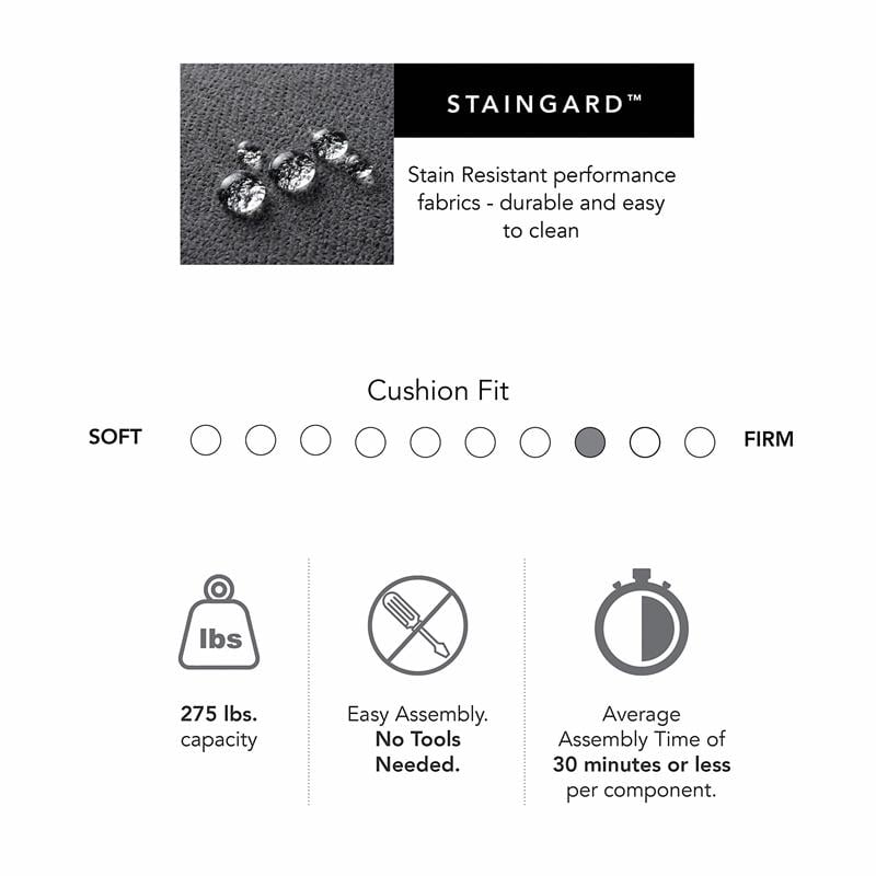 Pemberly Row Storage Ottoman in Charcoal Gray Herringbone Fabric