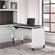Pemberly Row Engineered Wood 3 Position Sit to Stand Return - White & Storm Gray