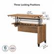 Pemberly Row Engineered Wood 42W 3 Position Sit to Stand Return in Fresh Walnut