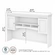 Pemberly Row 60W Hutch for L Shaped Desk in White and Gray - Engineered Wood