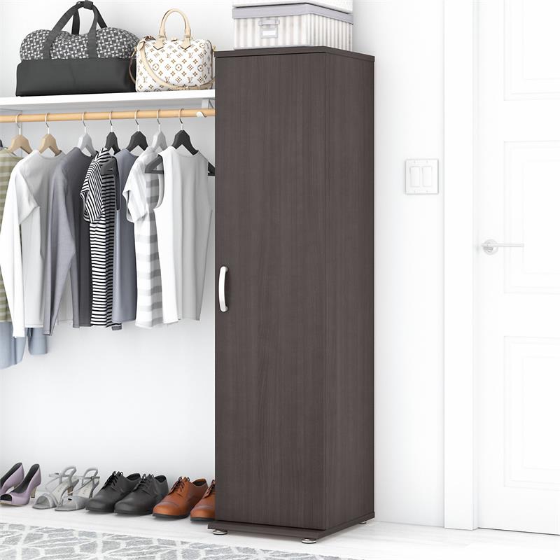 Pemberly Row Narrow Clothing Storage Cabinet in Storm Gray - Engineered Wood