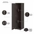 Pemberly Row Narrow Clothing Storage Cabinet in Storm Gray - Engineered Wood