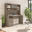 Pemberly Row 60W Computer Desk with Hutch in Ash Gray - Engineered Wood