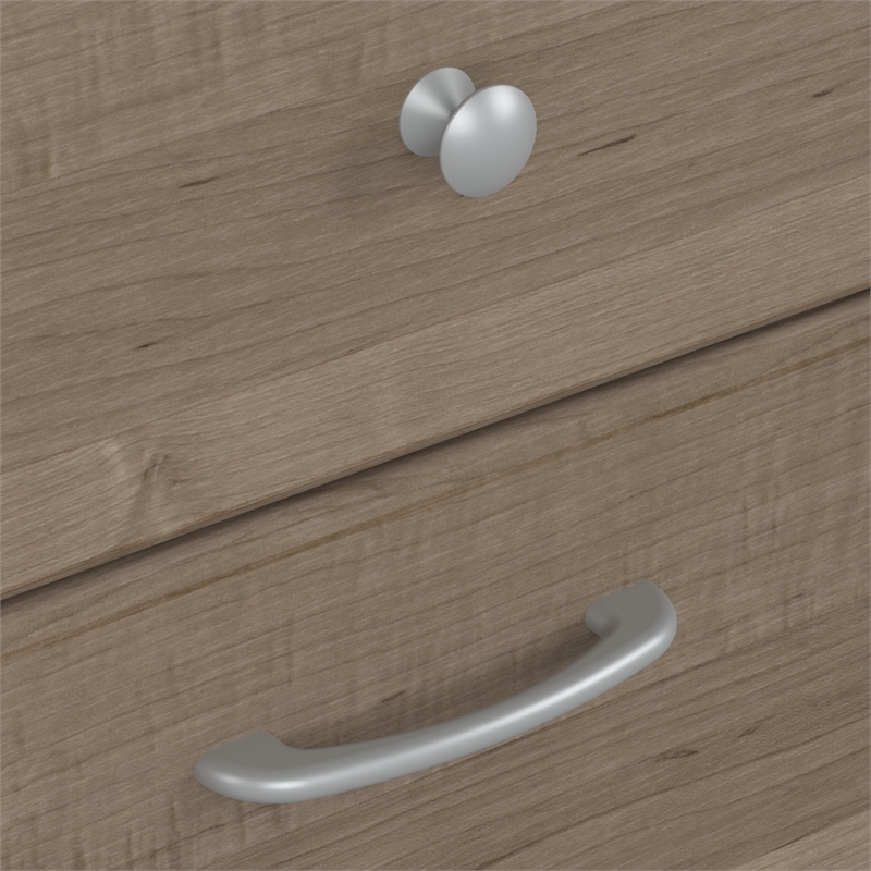 Pemberly Row 60W Computer Desk with Hutch in Ash Gray - Engineered Wood