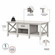 Pemberly Row Engineered Wood Coffee Table with Set of 2 End Tables - Linen White