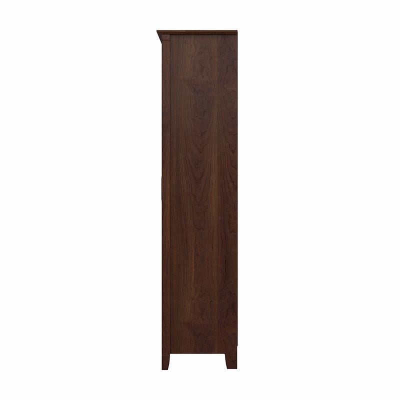 Pemberly Row Engineered Wood Bathroom Storage Cabinet with Doors in Bing Cherry