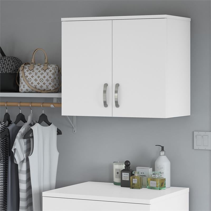 Pemberly Row Closet Wall Cabinet with Doors in White - Engineered Wood