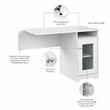 Pemberly Row Desk Return with Storage in White - Engineered Wood