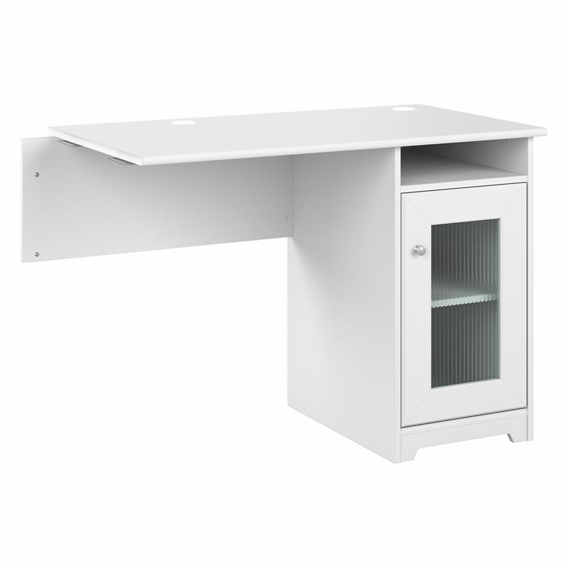 Pemberly Row Desk Return with Storage in White - Engineered Wood
