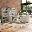Pemberly Row Engineered Wood 60W L Shaped Computer Desk with Storage Set - White