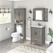 Pemberly Row Engineered Wood Bathroom Vanity Set with Space Saver in Driftwood