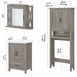 Pemberly Row Engineered Wood Bathroom Vanity Set with Space Saver in Driftwood