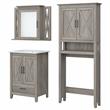 Pemberly Row Engineered Wood Bathroom Vanity Set with Space Saver in Driftwood