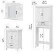 Pemberly Row Engineered Wood Bathroom Vanity Set with Space Saver in White Ash