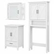 Pemberly Row Engineered Wood Bathroom Vanity Set with Space Saver in White Ash