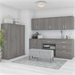 Pemberly Row Closet Organizer with Doors in Platinum Gray - Engineered Wood