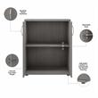 Pemberly Row Closet Organizer with Doors in Platinum Gray - Engineered Wood