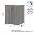 Pemberly Row Closet Organizer with Doors in Platinum Gray - Engineered Wood