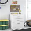 Pemberly Row Garage Storage Cabinet with Drawers in White - Engineered Wood