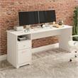 Pemberly Row 72W Computer Desk with Drawers in White - Engineered Wood