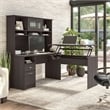 Pemberly Row 60W Sit to Stand L Desk with Hutch in Heather Gray