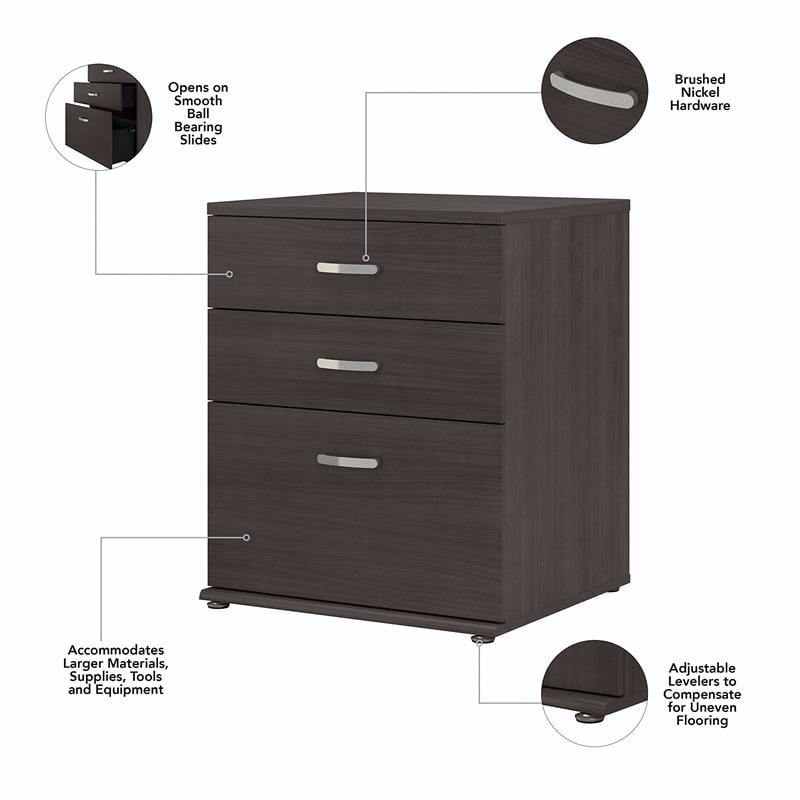 Pemberly Row Garage Storage Cabinet with Drawers in Storm Gray - Engineered Wood