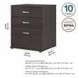 Pemberly Row Garage Storage Cabinet with Drawers in Storm Gray - Engineered Wood