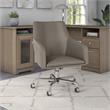 Pemberly Row Mid Back Faux Leather Box Chair with Adjustable Height - Gray
