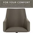 Pemberly Row Mid Back Faux Leather Box Chair with Adjustable Height - Gray