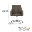 Pemberly Row Mid Back Faux Leather Box Chair with Adjustable Height - Gray