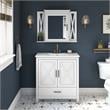 Pemberly Row Engineered Wood Bathroom Vanity Sink with Mirror in White Ash