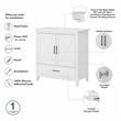 Pemberly Row Engineered Wood Bathroom Vanity Sink with Mirror in White Ash