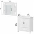 Pemberly Row Engineered Wood Bathroom Vanity Sink with Mirror in White Ash