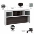 Pemberly Row 72W Desk Hutch in White and Storm Gray - Engineered Wood