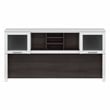 Pemberly Row 72W Desk Hutch in White and Storm Gray - Engineered Wood